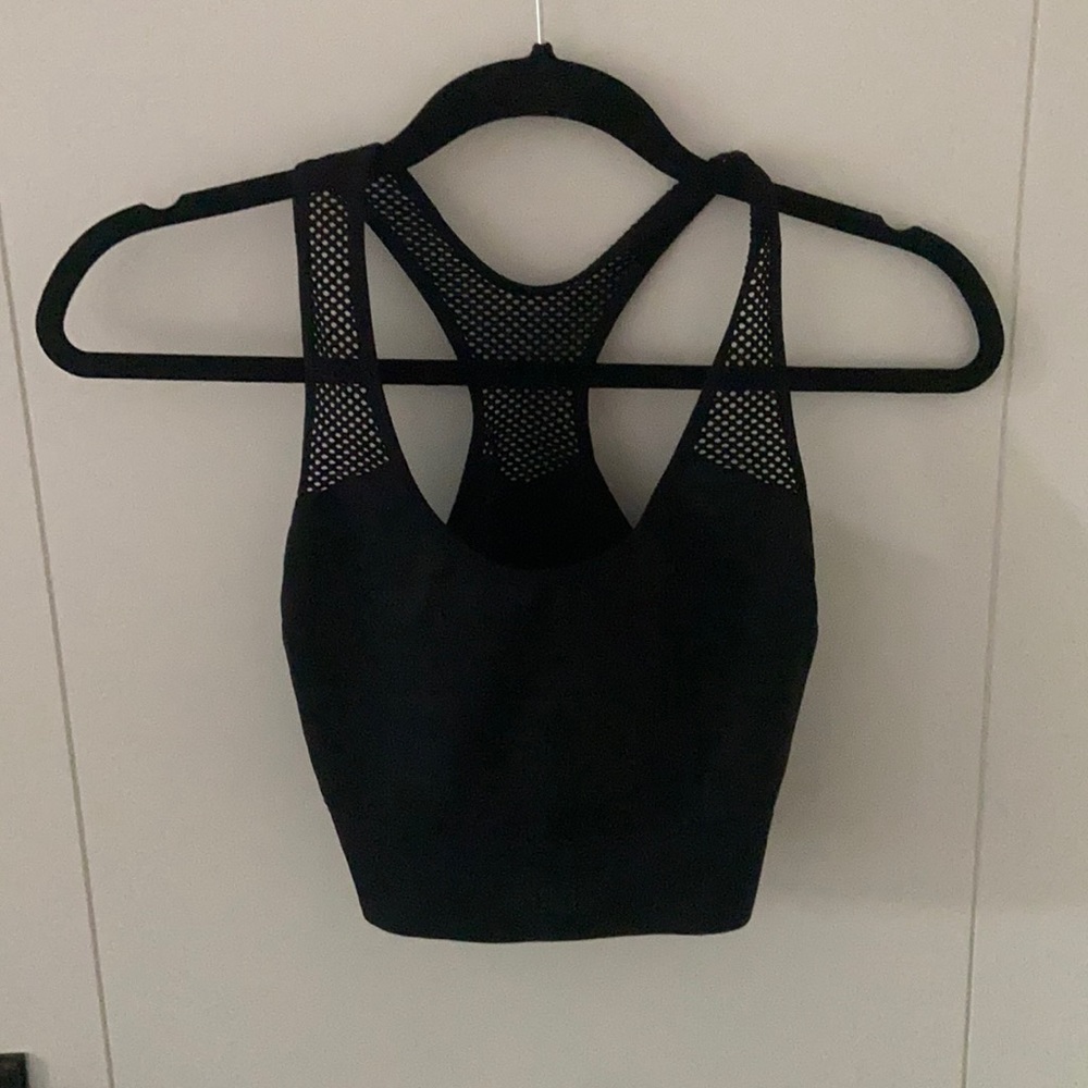 Black Sports Bra with Mesh Straps from Pink.